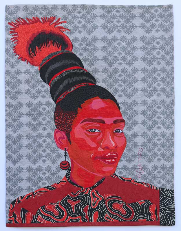 Clara Nartey - Ruby (a portrait of a woman in shades of red and black.)