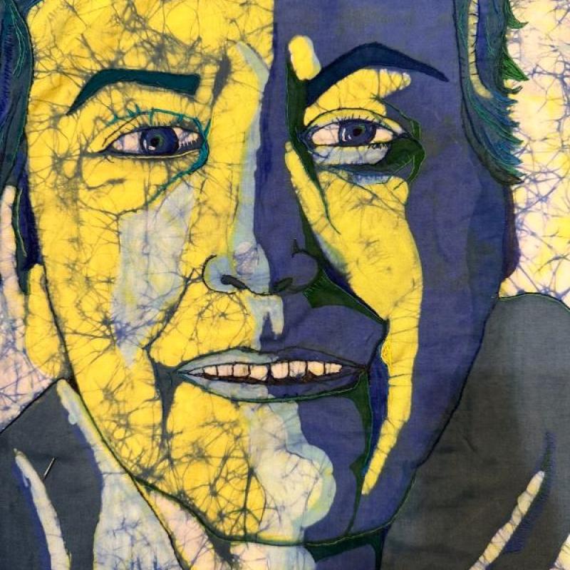 Carolyn Harper - Betty (close up portrait in blues and yellows)