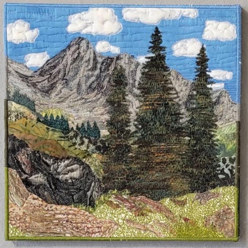 Dorothy G. Raymond - Rocky Mountain View II (a mountain landscape art quilt)